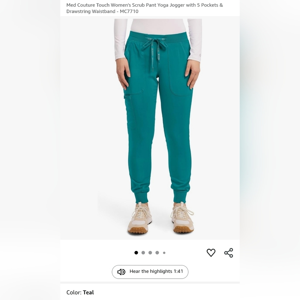 Med Couture Turquoise Jogger Pants